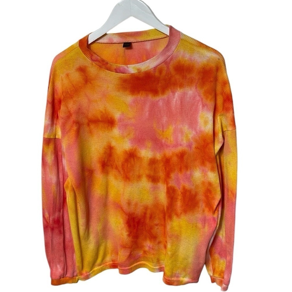 Lonely Ghost Tie Dye Thermal Oversized T Shirt SZ L